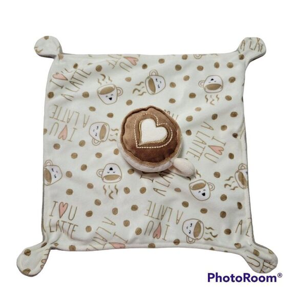 Mary Meyer I Love You A Latte Lovey Security Blanket 10 x10 Coffee Cup Heart - Picture 8 of 12